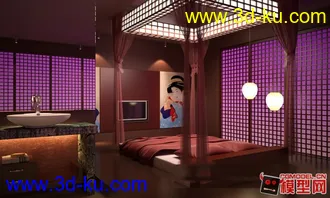 3D打印模型日式卧室的图片