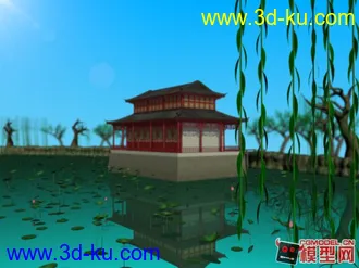 3D打印模型仿得拙政园里的一个房子的图片