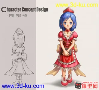3D打印模型卡通女孩的图片