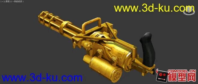 穿越火线黄金加特林机关枪模型，游戏提取，精模。的图片1
