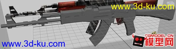 刚学玛雅 做的AK47模型的图片1