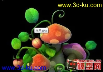 3D打印模型卡通q版植物蘑菇的图片