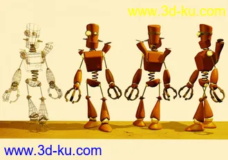 卡通机器人模型 下载（贴图）的图片
