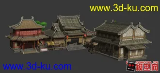 3D打印模型2套 不错的东方风格 古代建筑场景的图片