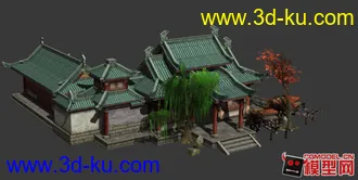 3D打印模型2套 不错的东方风格 古代建筑场景的图片