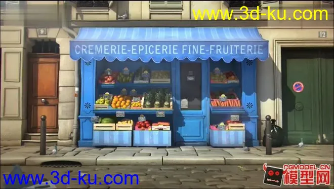 高精致水果店，展uv贴图可修改，精密材质模型的图片1