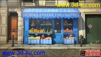 3D打印模型高精致水果店，展uv贴图可修改，精密材质的图片