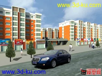 小区楼房建筑模型的图片