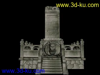 3D打印模型功德碑场景（高模）的图片