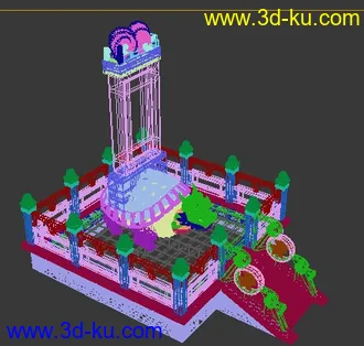 3D打印模型功德碑场景（高模）的图片