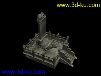 3D打印模型功德碑场景（高模）的图片