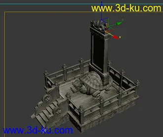 3D打印模型功德碑场景（高模）的图片