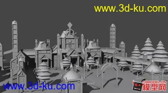 3D打印模型自己做的一个欧美风教堂场景的图片