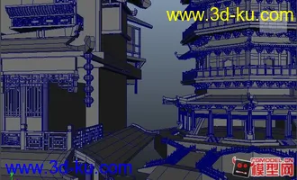 3D打印模型江户时代的小镇的图片