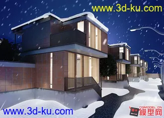 3D打印模型室外场景夜景 浪漫圣诞夜的图片