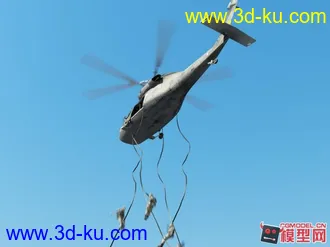 黑鹰直升机空降场景模型的图片