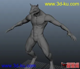 3D打印模型狼头人身~无衣服的图片