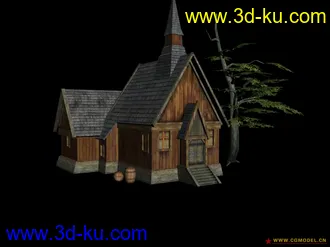 3D打印模型自己做的游戏场景-破旧木头房子的图片
