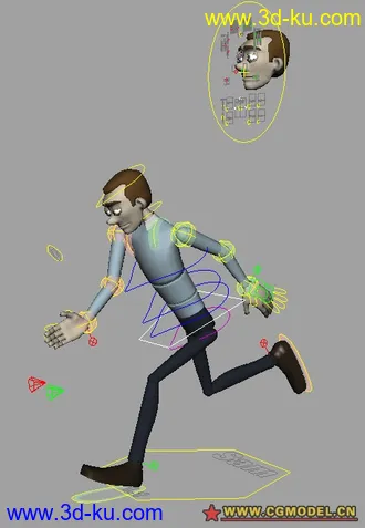 3D打印模型标准邦定（带动画！带表情！跑动画）的图片