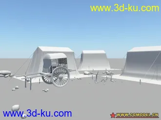 3D打印模型马车和帐篷 原创的啊的图片