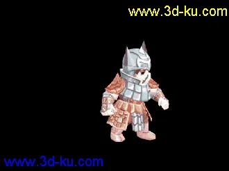 3D打印模型古代卡通人物2个动作的图片