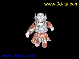 3D打印模型古代卡通人物2个动作的图片