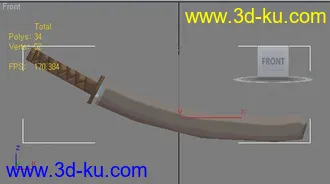 3D打印模型古代卡通人物2个动作的图片