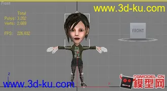 3D打印模型卡通人物女加骨骼蒙皮的图片