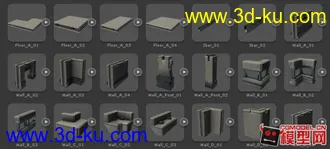 3D打印模型建筑物场景部件的图片