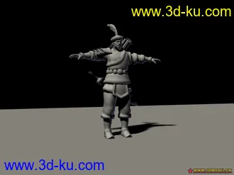 3D打印模型突厥弓箭手+rig的图片