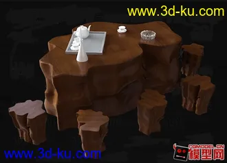 3D打印模型桌椅组合的图片