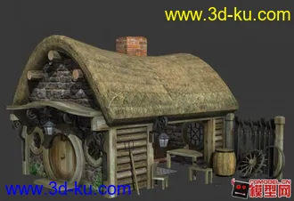 一套欧洲中世纪游戏房屋 模型下载的图片