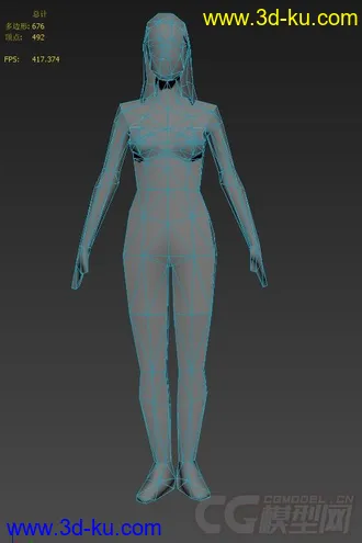 3D打印模型游戏里面的一个MM低模的图片