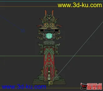 3D打印模型花纹石柱 减模的图片