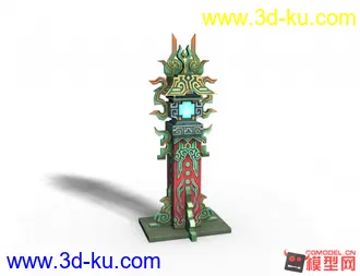3D打印模型花纹石柱 减模的图片