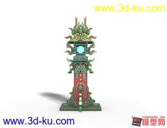 3D打印模型花纹石柱 减模的图片