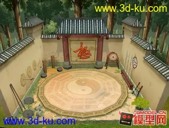 3D打印模型原创作品 练功后院-仿制的图片