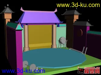 3D打印模型原创作品 练功后院-仿制的图片