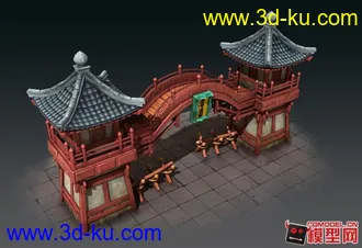 3D打印模型一个q版的场景建筑小阁楼的图片