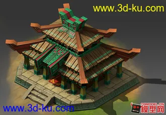 3D打印模型q版小建筑一个的图片