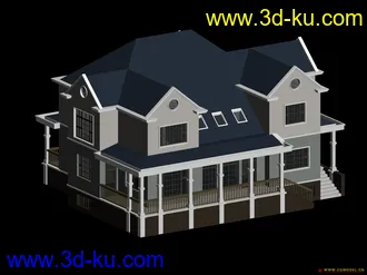 3D打印模型一栋别墅 学习作品的图片