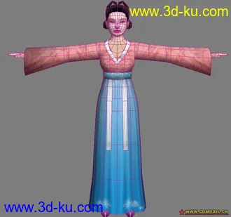 3D打印模型唐代侍女。跟大家分享的图片