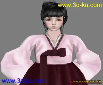 3D打印模型（新人分享）穿韩服的可爱美眉的图片