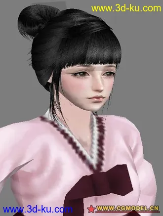 3D打印模型（新人分享）穿韩服的可爱美眉的图片