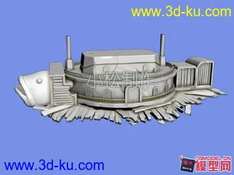 3D打印模型渔船  破渔船 鱼头船战斗 海贼王建筑的图片