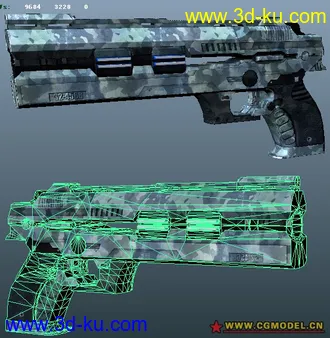 3D打印模型重复 次时代科幻手枪的图片