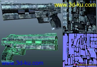3D打印模型重复 次时代科幻手枪的图片