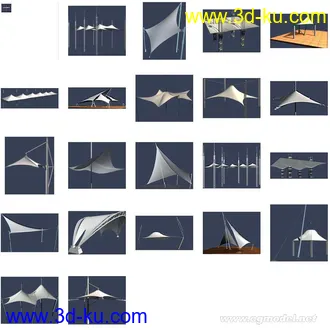 张拉膜模型21款（室外建筑群用）的图片