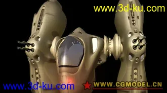 3D打印模型科幻炮艇1 maya科幻系列的图片