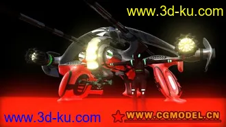 3D打印模型科幻炮艇2 maya科幻系列的图片